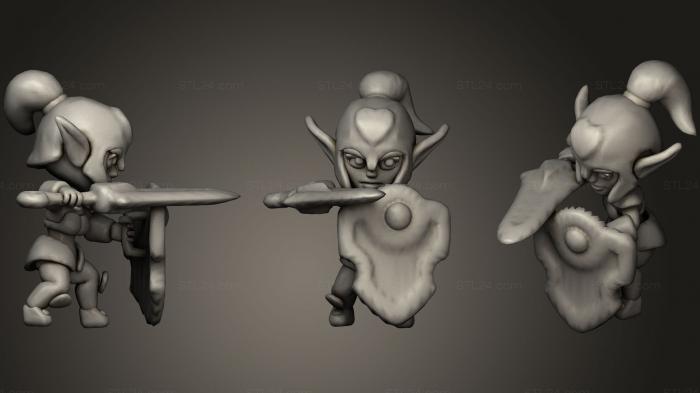 Figurines simple (Elf Warrior, STKPR_0420) 3D models for cnc